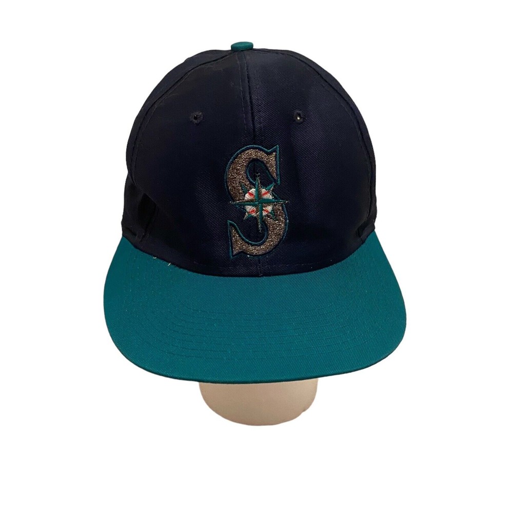 Vintage 90s Seattle Mariners New Era Wool Snapback Baseball Cap One Size