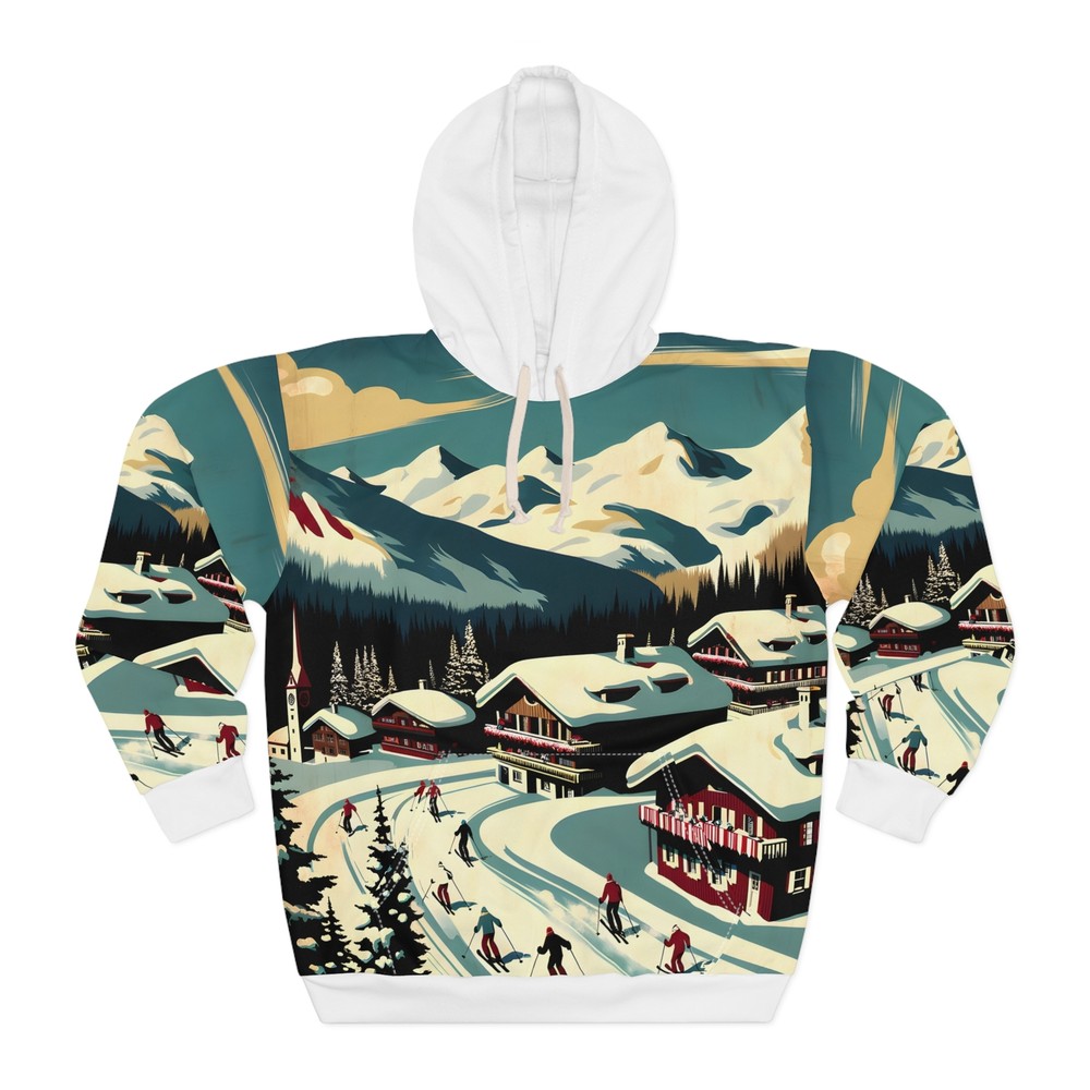 Big Sky Ski Resort All Over Print Pullover Hoodie Outdoor Adventure Apparel