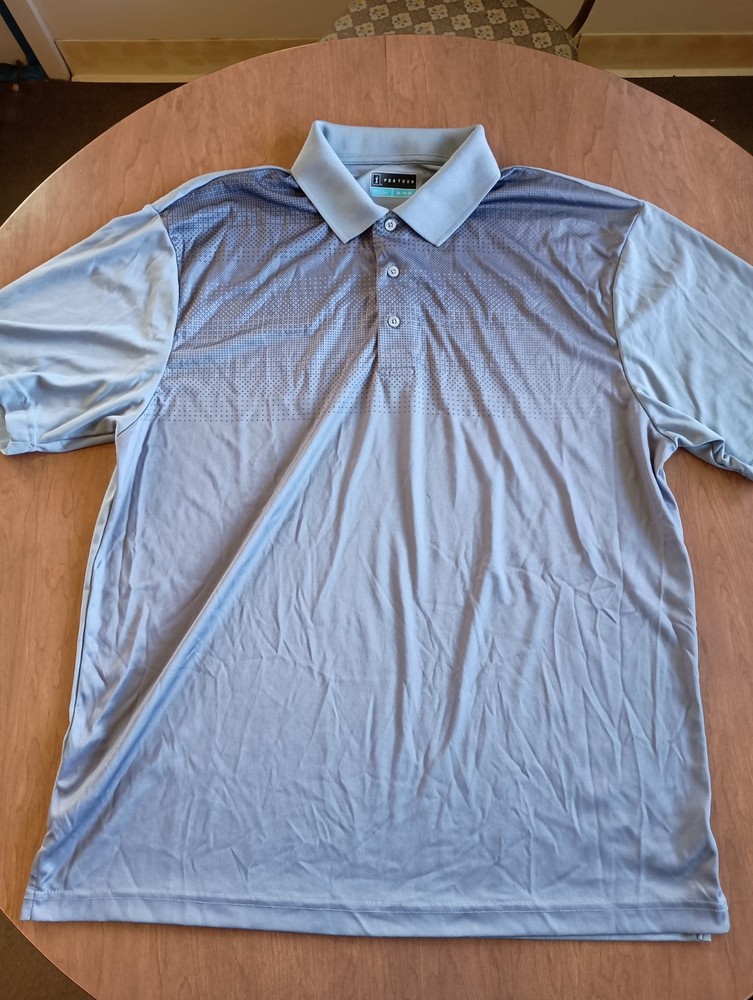 PGA Tour Men's Gray Black Short Sleeve Golf Polo Shirt Size XL