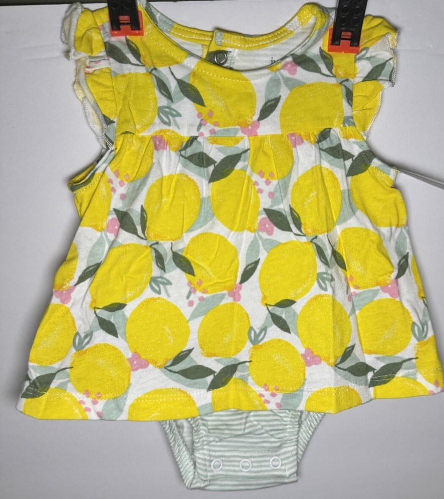 NWT Carters Just One You Lemon Romper Yellow Baby Girls' Size 3M