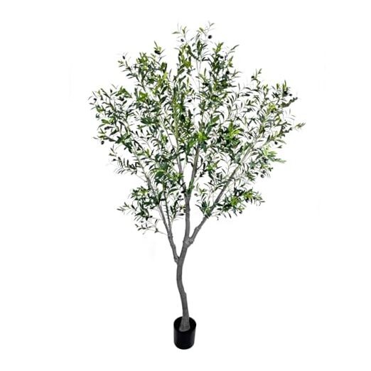 8ft Realistic Faux Olive Tree with Trunk & Faux Fruits