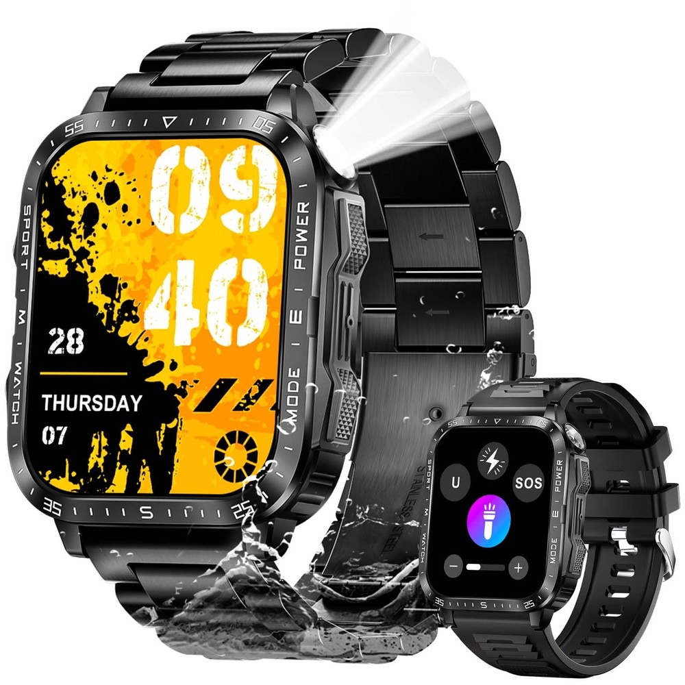 Rugged Military Smartwatch for Men with 2.0
