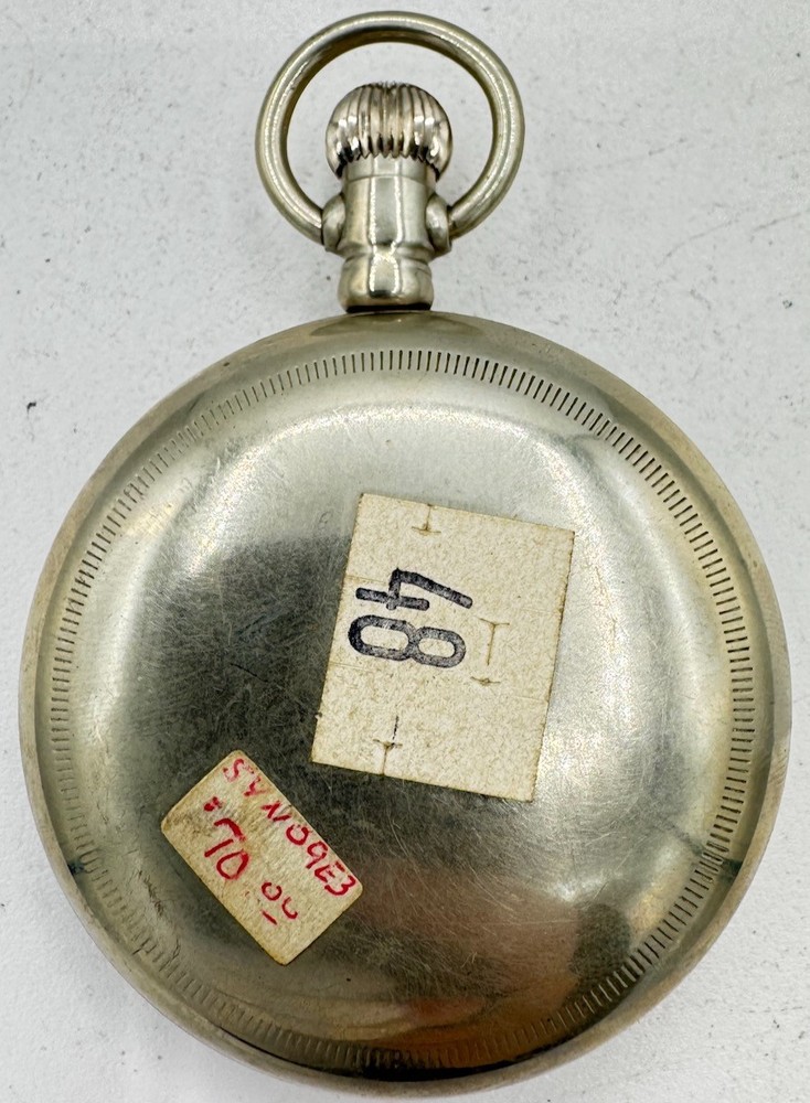 Antique 18 Size Philadelphia Crown Open Face Pocket Watch Case Silverode USA