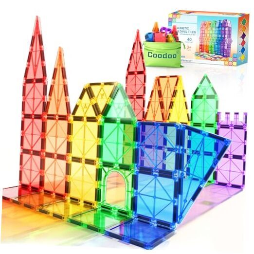 Magnetic Tiles Kids Toys STEM Magnet Toys for Toddler Magnetic Blocks Building