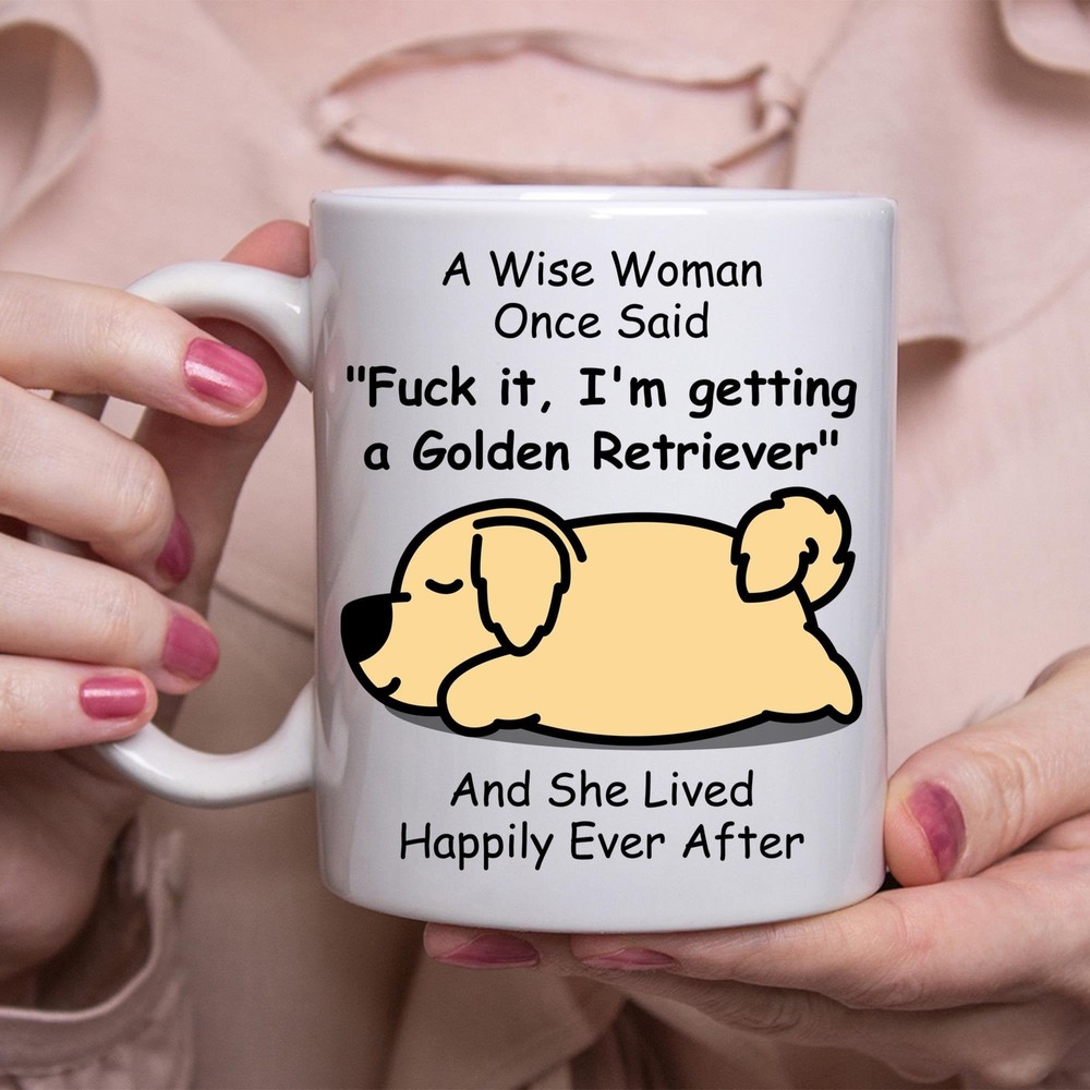 Funny Golden Retriever Gift Coffee Mug For Women White Cup
