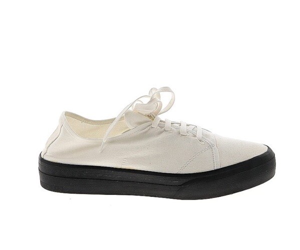 JIL SANDER Sneakers Unisex EU 41 US 11 Minimalist Shoes White Canvas Black Sole