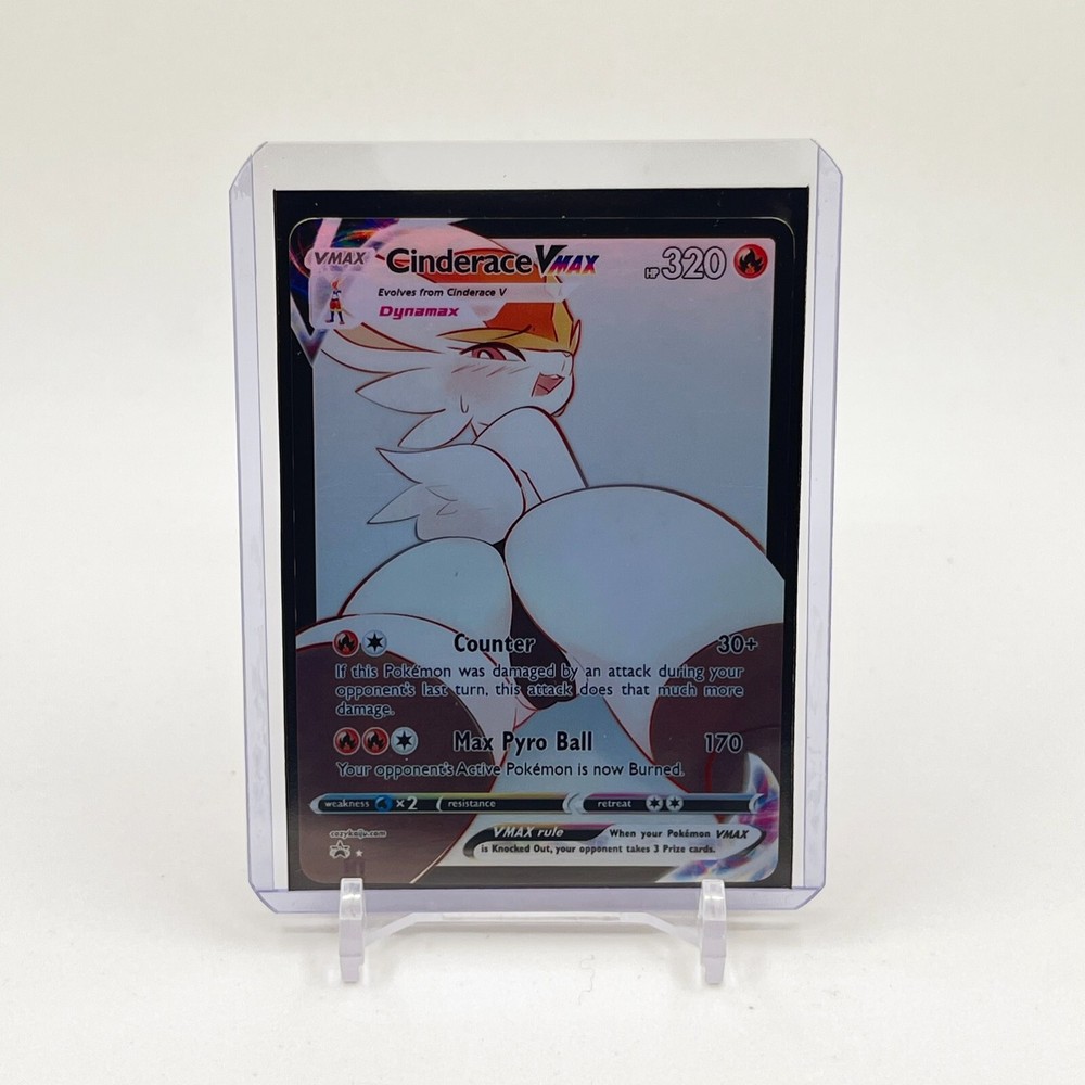 Cinderace VMAX Furry Full Art Goddess Story Pokemon Waifu Trading Card Holofoil