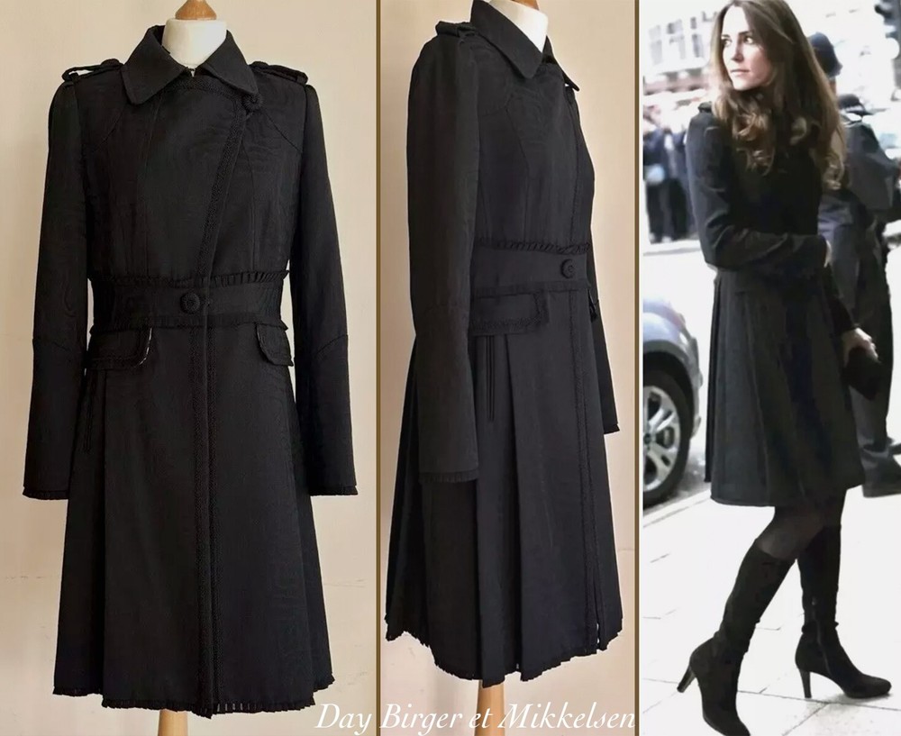 Day Birger Et Mikkelsen Brocade Embellished Pleated Coat Dress S UK8 10 US 4 6