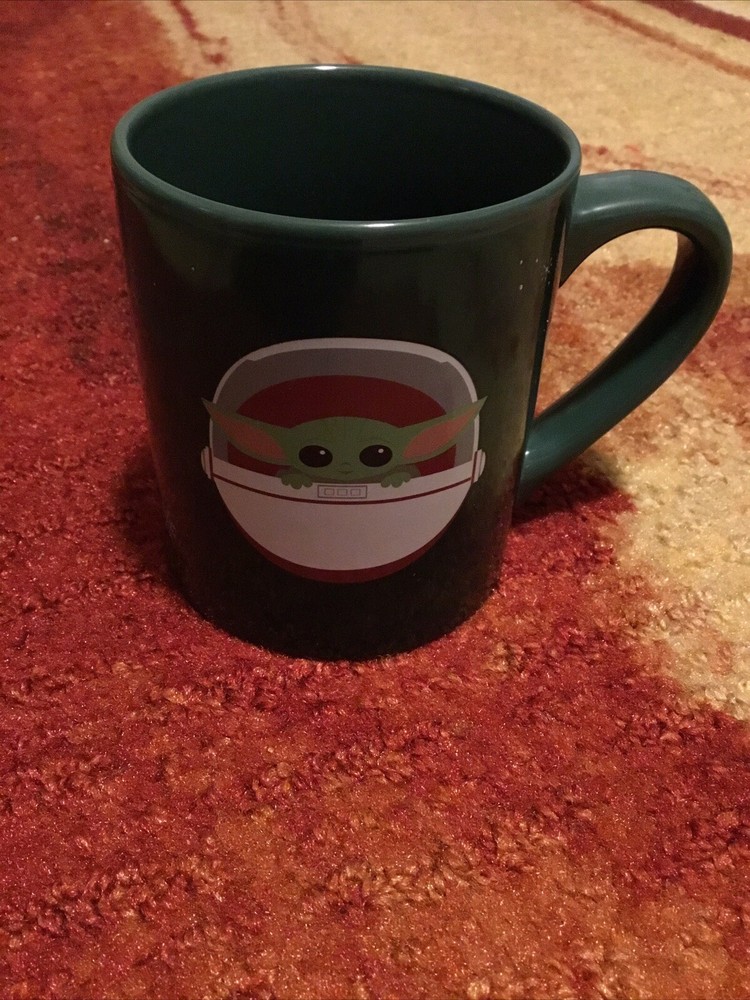 Star Wars Green Snowflake Holiday Coffee Mug 14 oz with Baby Yoda Grogu