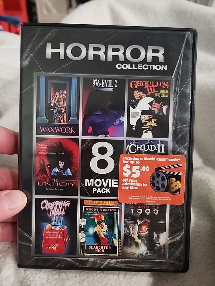 Horror 8 Movie Collection DVD 2007 Waxwork Ghoulies CHUD II Chopping Mall Works