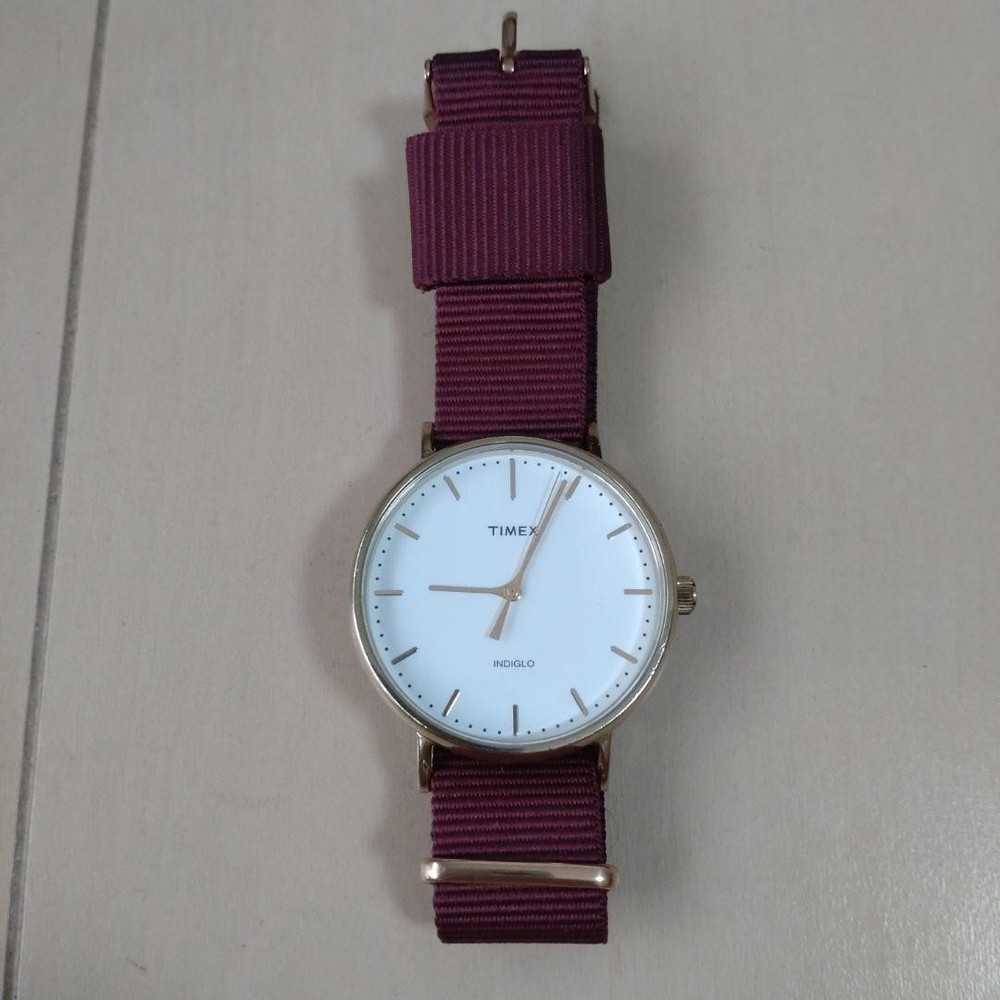 TIMEX Men's Quartz Watch White Dial Nylon Band Stylish Slim Model