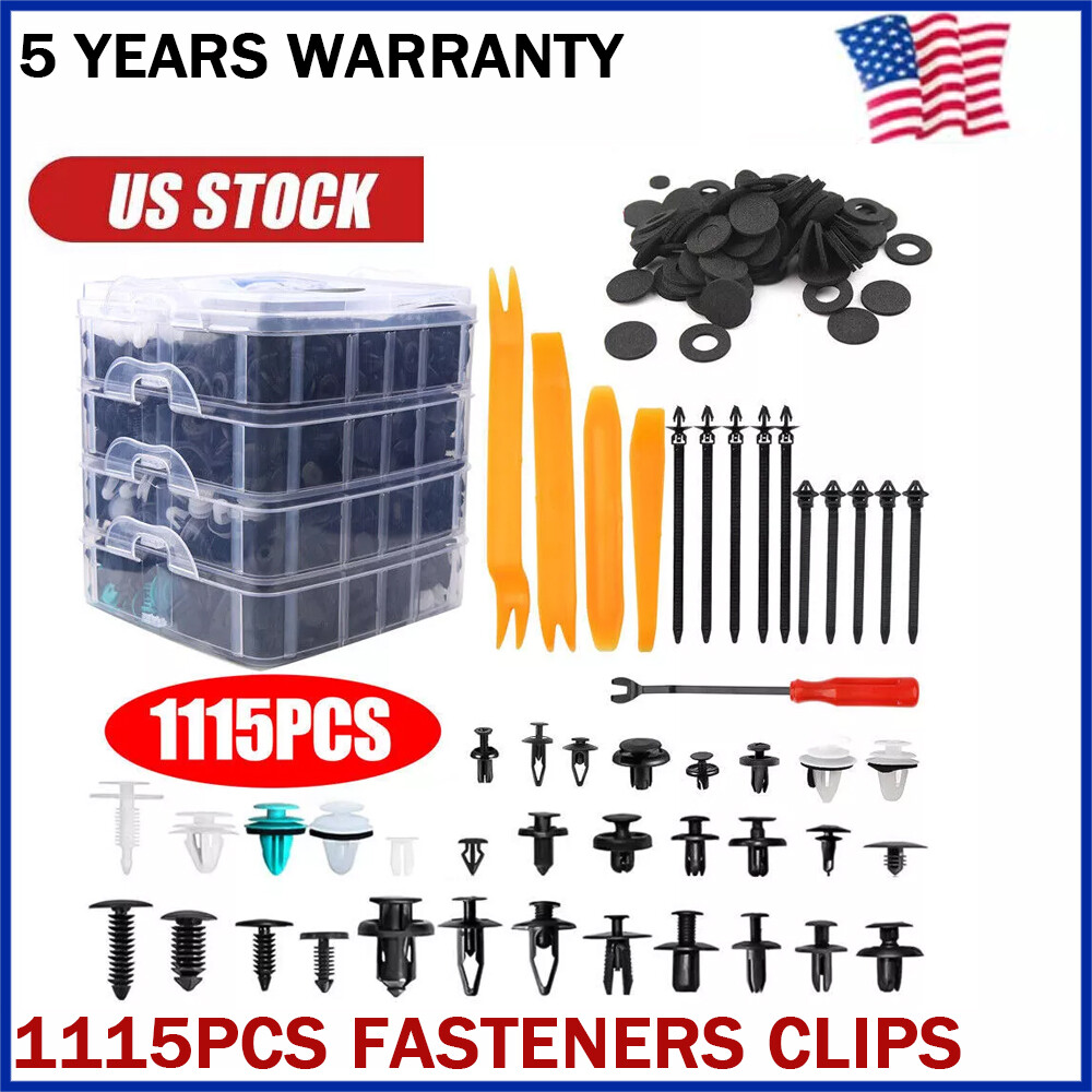 1115PCS Bumper Retainer Clips Auto Car Plastic Push Rivets Fastener Fender