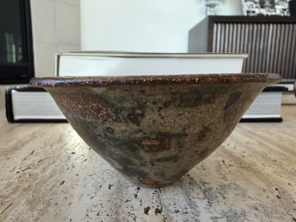 Vintage Hand Thrown Pottery Bowl | Earthy Glaze | Organic Modern | Wabi-sabi