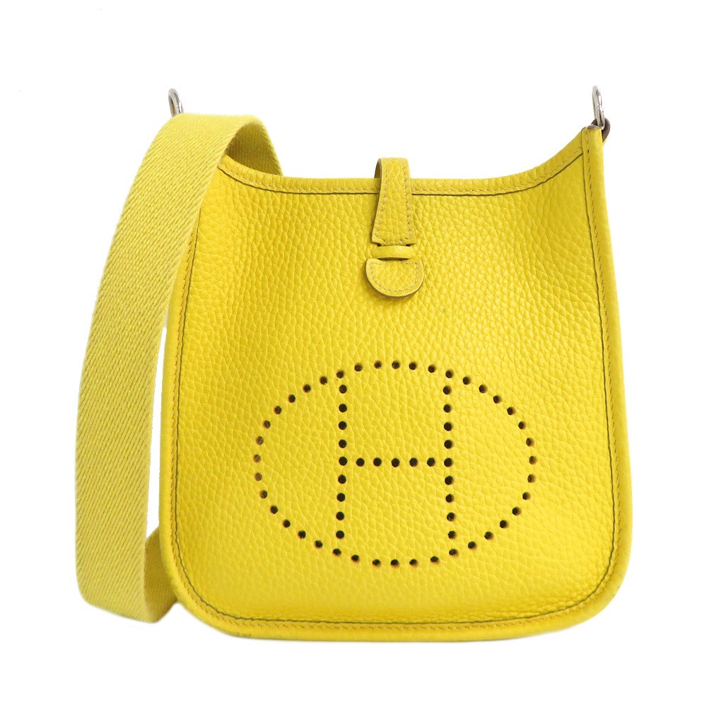 Hermes Evelyne TPM Yellow Silver Hd Taurillon Clemence Y Engraved 2020 Bag 65107