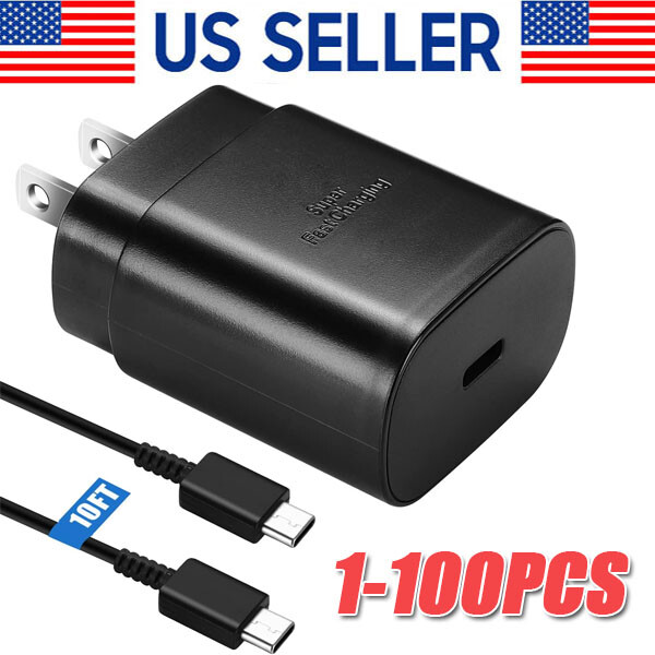 25W USB-C Fast Charger with 6FT Cable for Samsung Galaxy S20 S21 5G