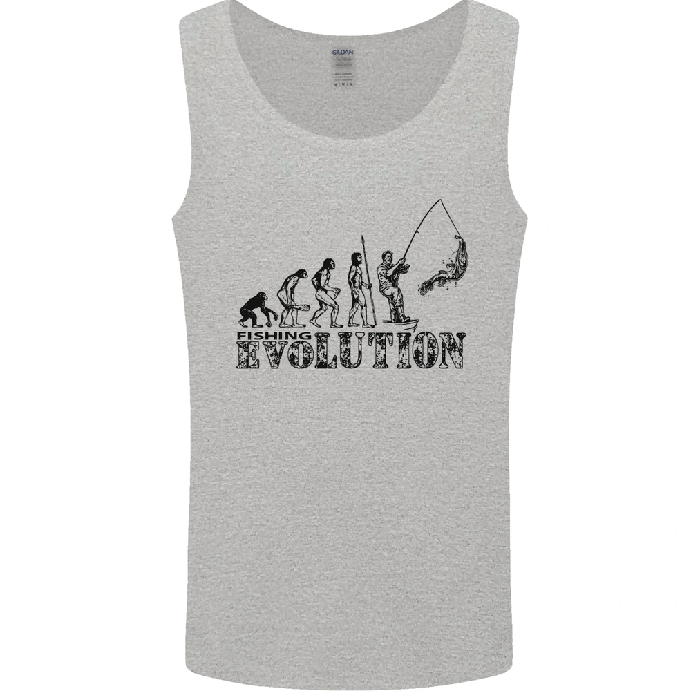 Funny Fisherman Vest Tank Top for Men with Evolution Design  