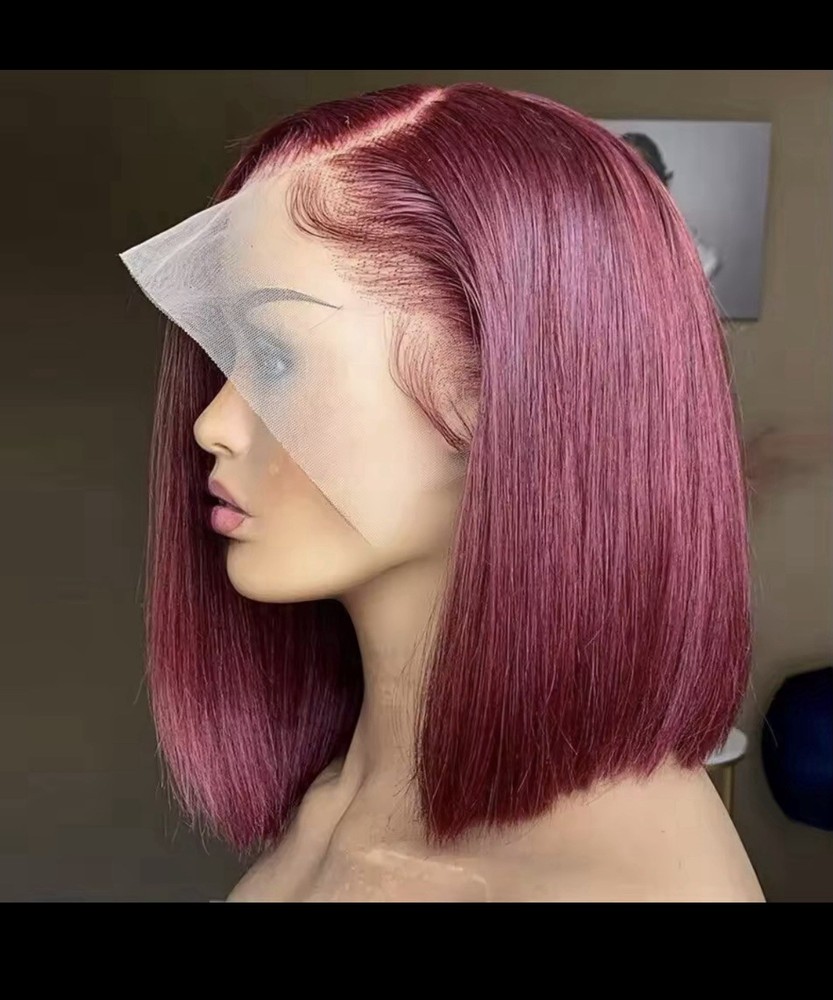 99j Burgundy Lace Front Wigs Human Hair 13x4HD  180% Density Glueless wig.