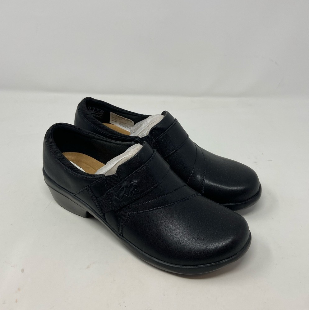 Clarks Angie Pearl Women’s Black Leather Slip-On Shoes - Size 6.5 M
