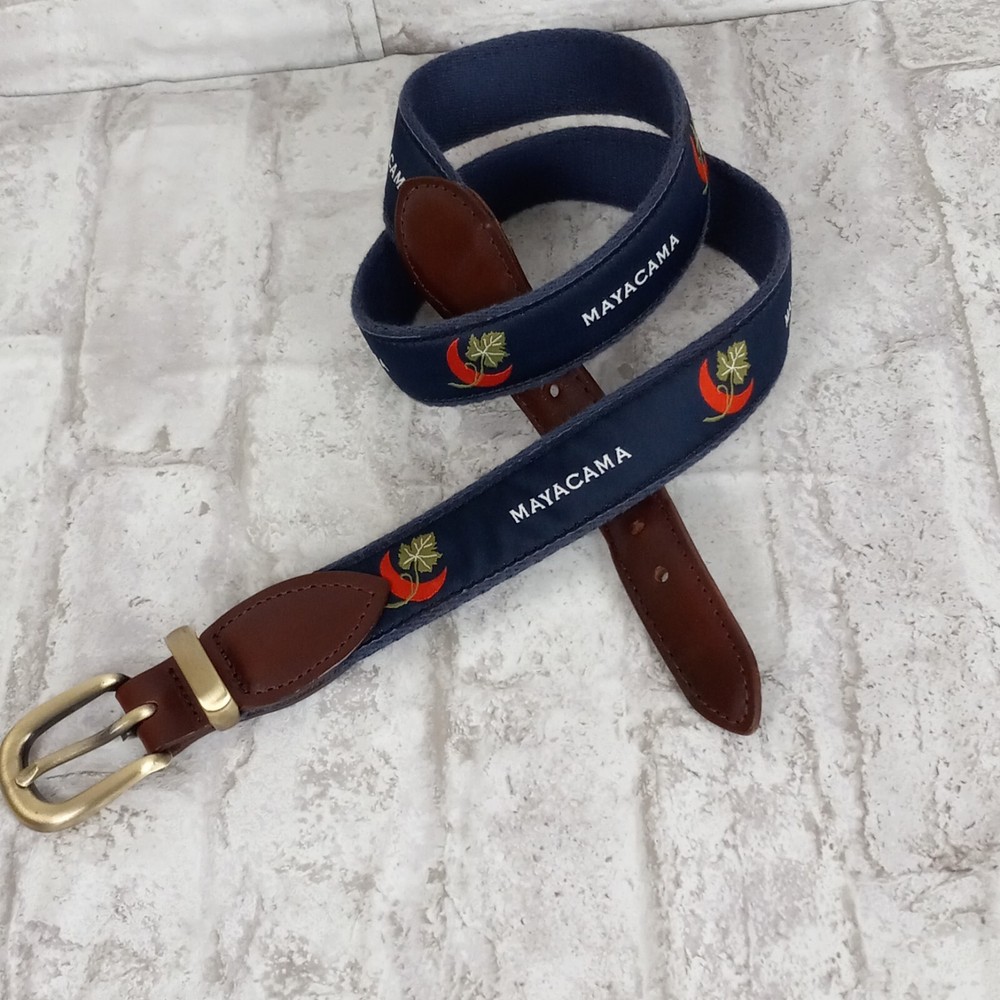 YRI Mayacama Canvas Belt Mens 36-39 Blue Golfing Wine Country USA
