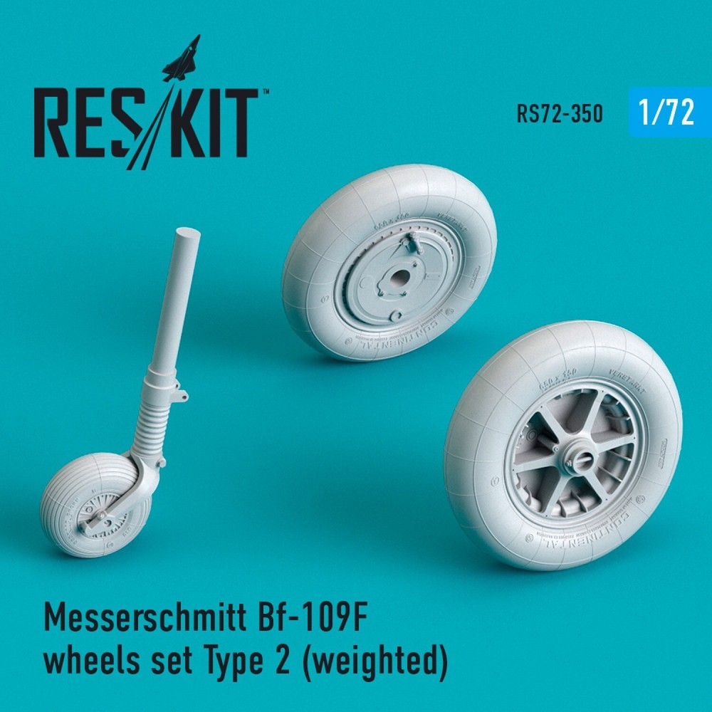 1:72 ResKit RS72-0350 Bf-109 F/G Early Weighted Wheels Upgrade Set Type 2