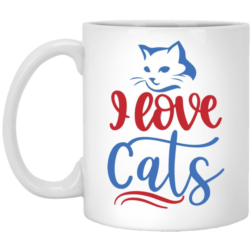 Cat Lover Coffee Mug I Love Cats  Coffee Mugs Gift For Cat Owners Coffee Cup For