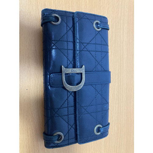 Dior Black Leather Bi-fold Long Wallet 2460