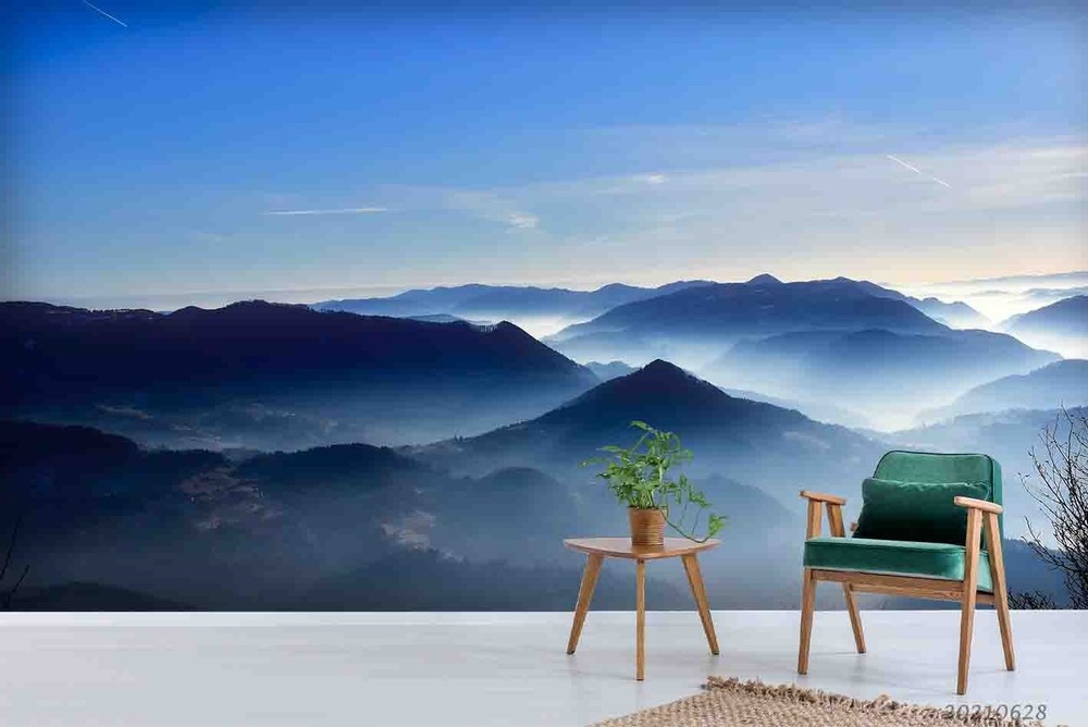 3D Mountains Sky Landscape Wall Murals Wallpaper Murals Wall Sticker