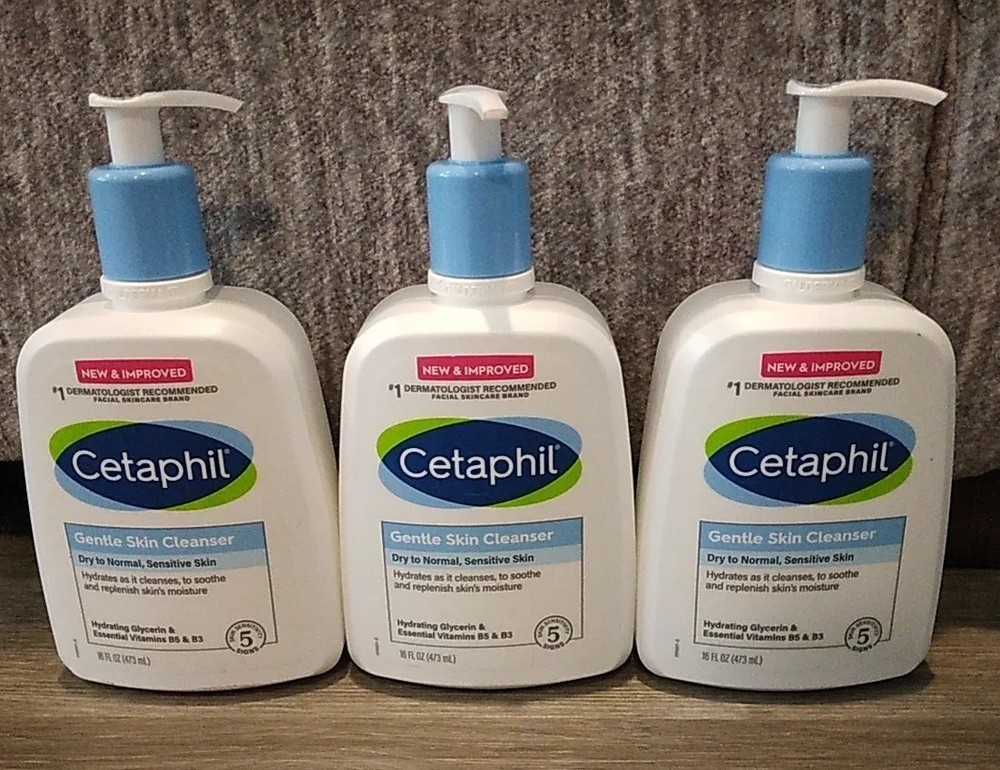 3 PACK Cetaphil Gentle Skin Cleanser For Face & Body 16 oz each