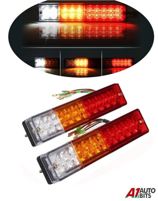 Upgrade with 2x 12V 20 LED Trailer Truck Bus Van Tail Reverse Indicator Lights