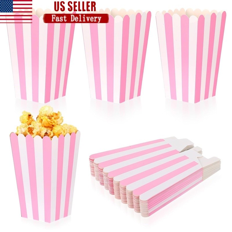24 Pcs Disposable Popcorn Boxes Parties Events Snack Holder Mini Containers New