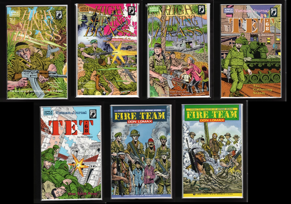 APPLE VIETNAM WAR COMICS (9.4/NM AVG) TET '68 FIRE TEAM LOMAX,HIGH SHINING BRASS