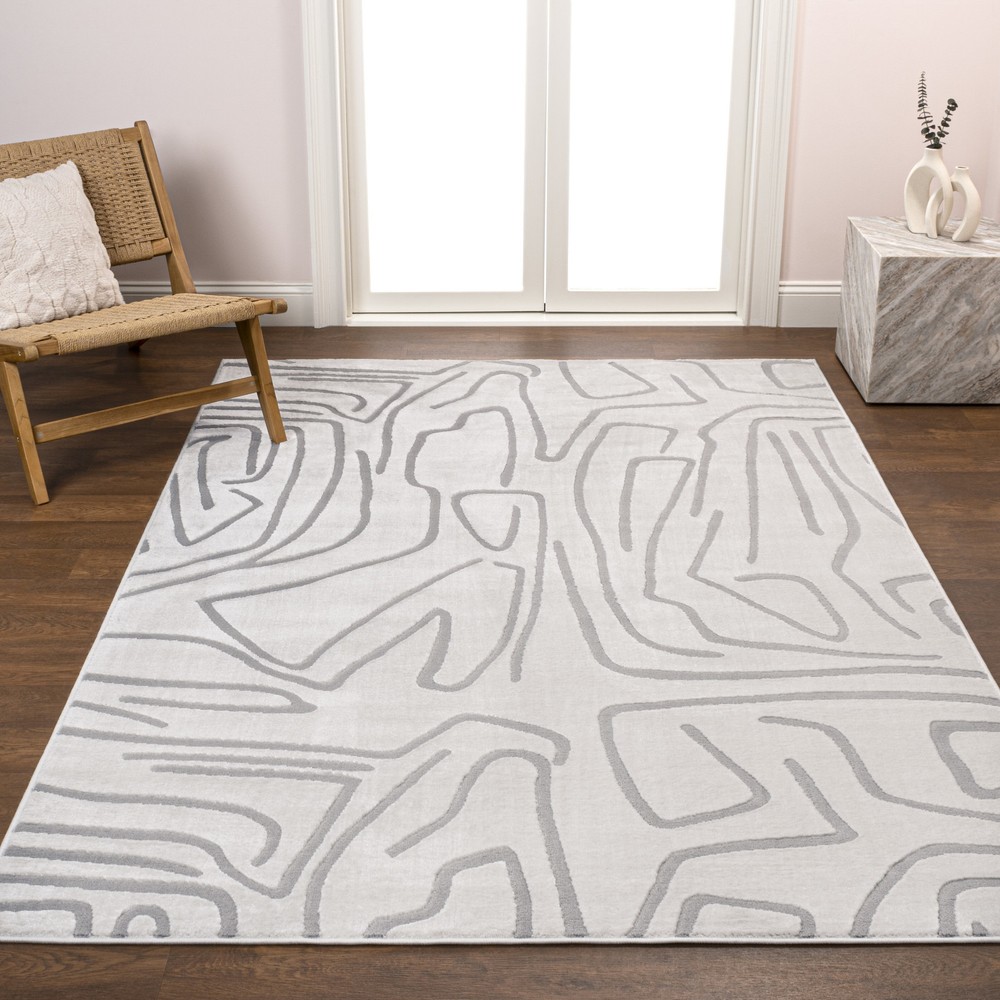 Jonathan Y Sandstone 3x5 Grey Abstract Polyester Rug