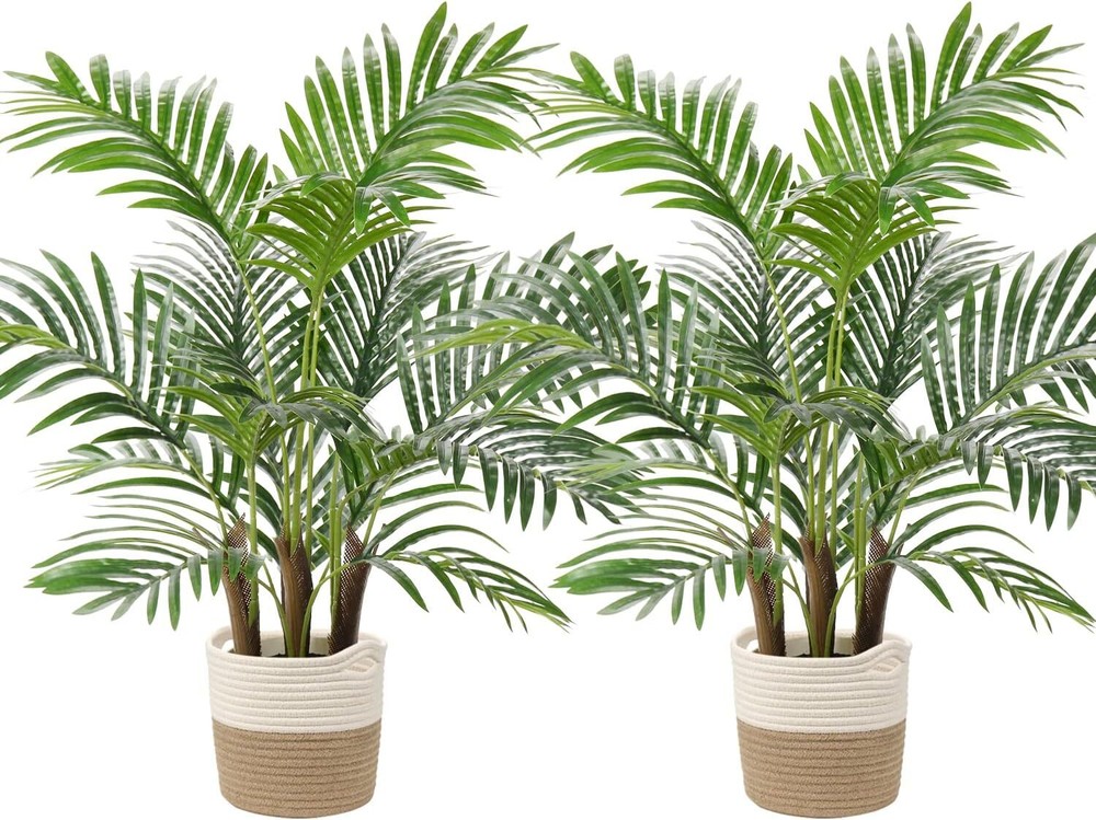 Artificial Palm Silk Tree Plant 2.5ft Fake Tropical Bonsai Plants 30 2.5 Feet