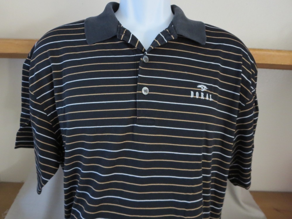 Ashworth Black Doral Golf Florida Polo Shirt Cotton Donald Trump Size Large