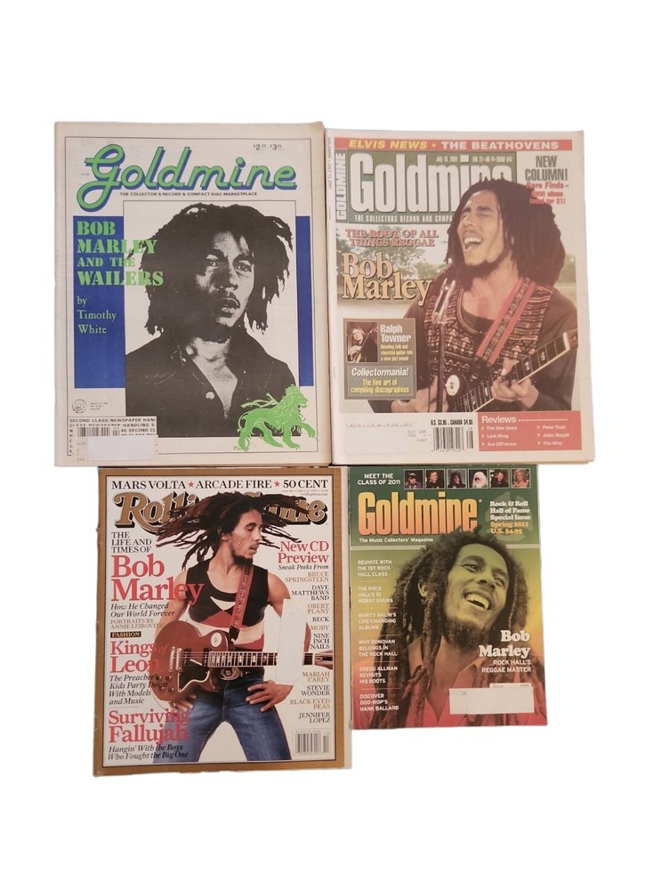 Lot of 4 BOB MARLEY GOLDMINE / ROLLING STONE Magazines 1990-2011 Reggae Rock