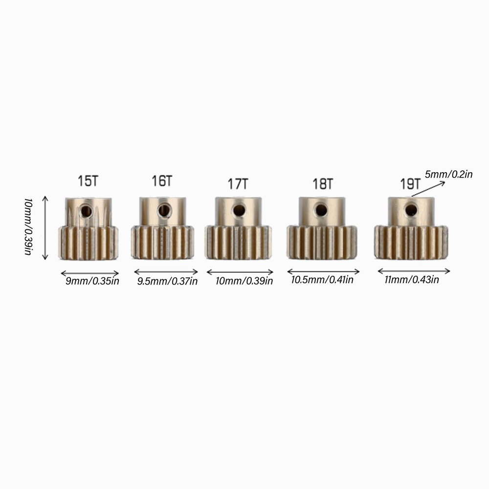 48DP 5mm 1/10 Model Car Aluminum Alloy Motor Gear Set 15T 16T 17T 18T 19T FD