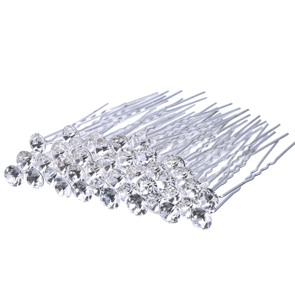40-Pack Rhinestone Hair Clips for Bridal Wedding Crystal Hair Accessories