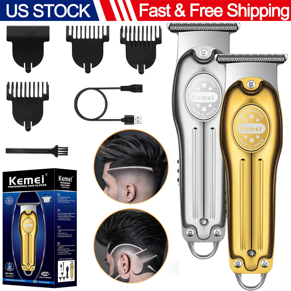 Kemei B77 Cordless USB Rechargeable Hair Clipper for Men 0mm Trimmer