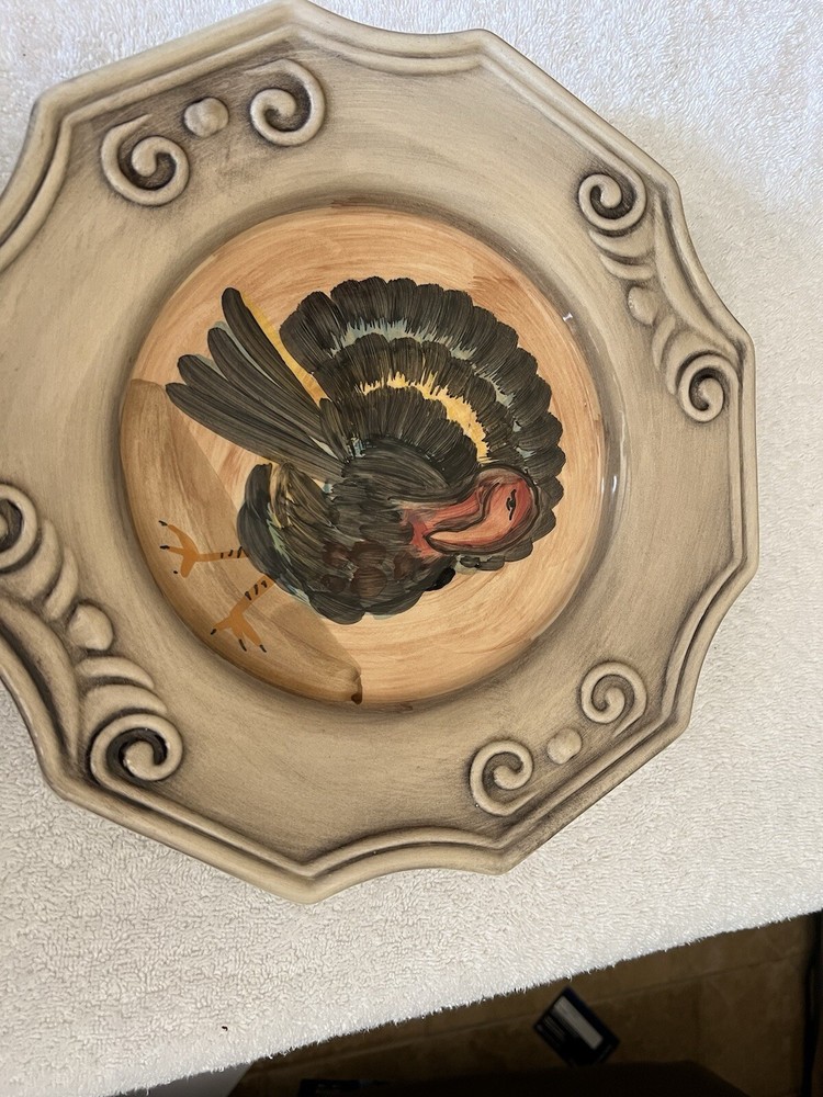 Vintage Marco e Cristina Turkey Decorative Plate Italy 11.25 Inch