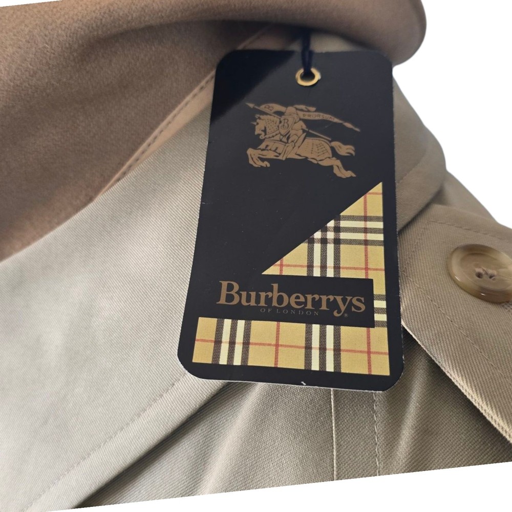 NWT Vintage 90s Burberry Nova Check Double Breasted Trench Coat 44R