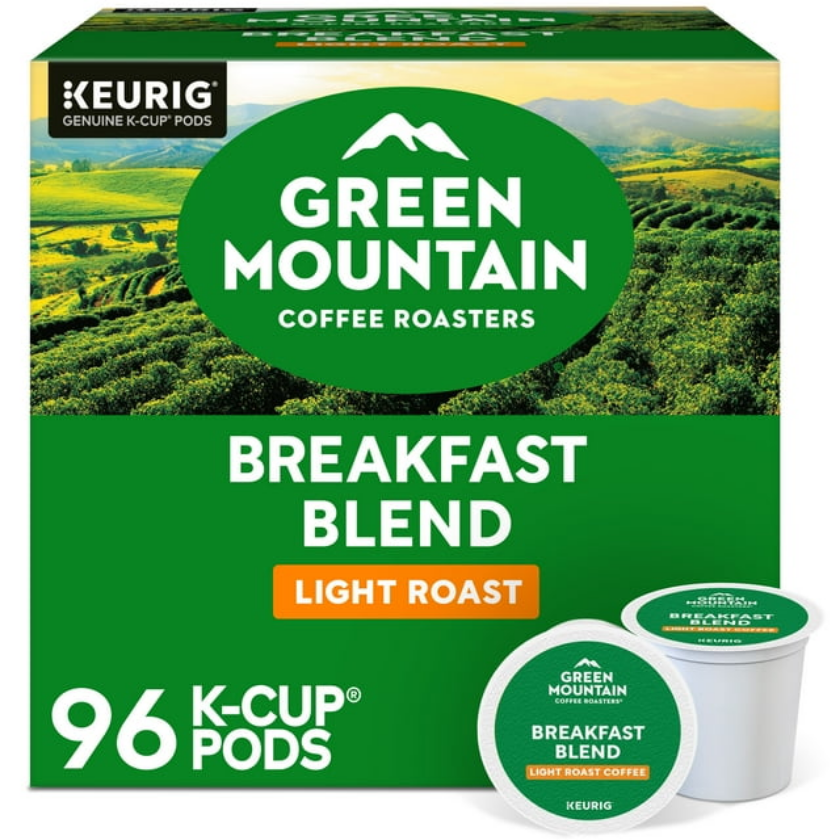 Green Mountain Breakfast Blend Light Roast K-Cups – 96 Pods