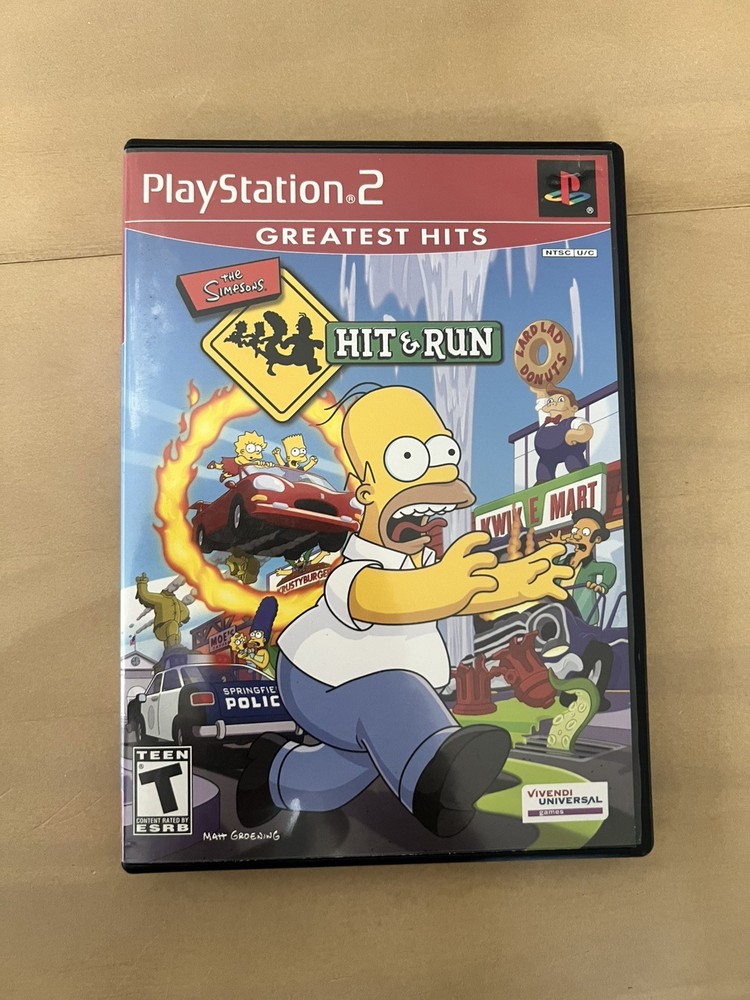 Simpsons-Hit & Run Greatest Hits PS2 CIB, Original Art, Manual, Works