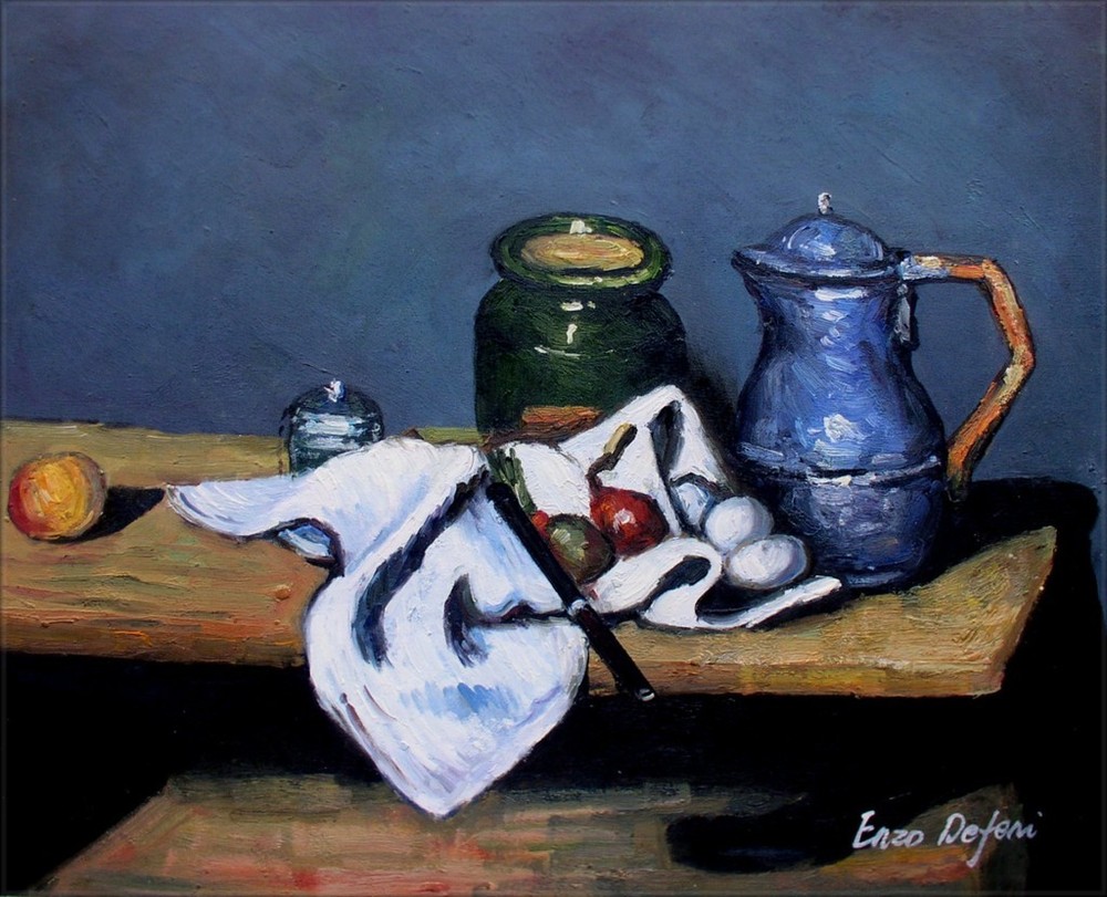 Clearance Sale Item! Cezanne Still Life Repro, Hand Painted Oil Painting 20x24in-image