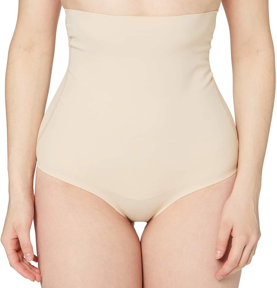 Pour Moi Definition Control High Waist Slimming Briefs in Natural Beige - Size 12
