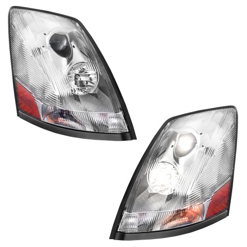 Durable Chrome Headlamps For Volvo VNL VNM 2004-2018 With Halogen Light