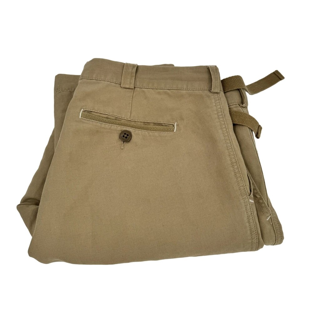 Polo Ralph Lauren Pants Mens 34x30 ACTUAL Suffield Fit Tan Linen Blend Chino VTG