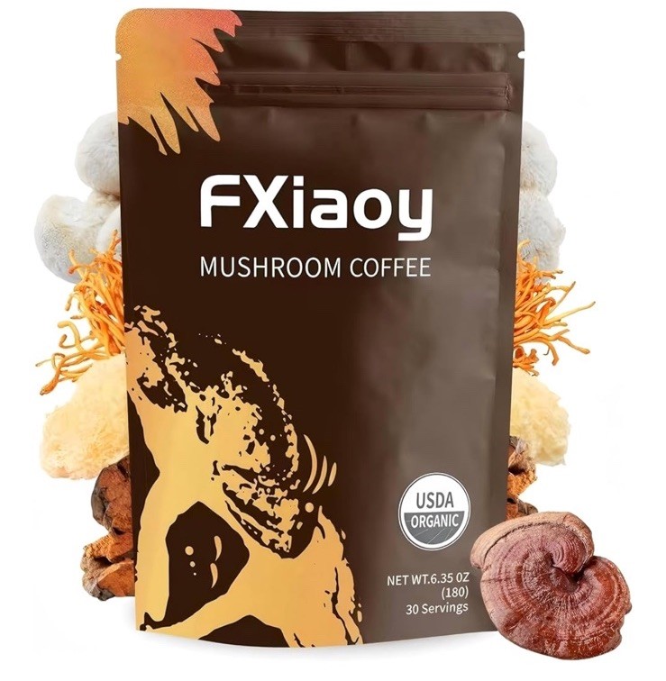Lions Mane Chaga Reishi Mushroom Coffee Powder for Brain Focus & Memory