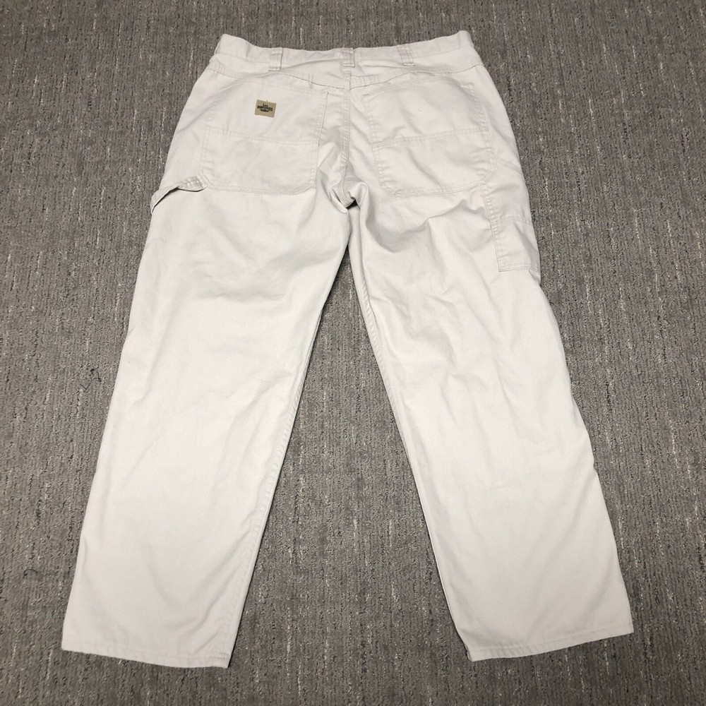 Vintage Lee Carpenter Dungarees Men 36x30 Beige Baggy Y2K Grunge Skater Pants