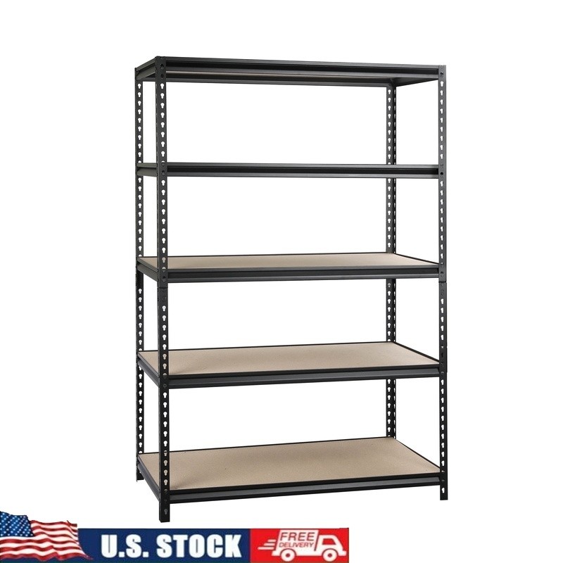 Freestanding 5-Tier Steel Storage Shelf Adjustable Heavy Duty Indoor Rack New