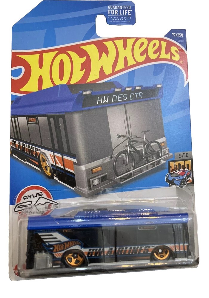 2022 Hot Wheels 77/250 Aint Fare HW Metro 9/10 Blue Mattel He Airlines Bus